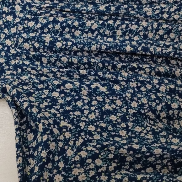 Xhilaration blue white floral sundress size medium adjustable straps, lace up - Picture 3 of 12